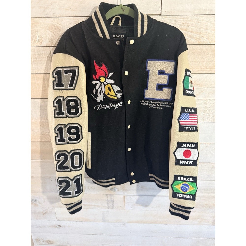Erased Project World Wide Syndicate 5 Year Anniversary Letterman Jacket Size Med